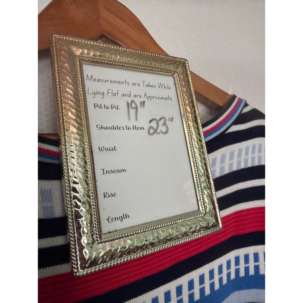 Tommy Hilfiger Womens Striped Boat Neck Sweater Navy Red Blue Button Shoulder M - Picture 9 of 10